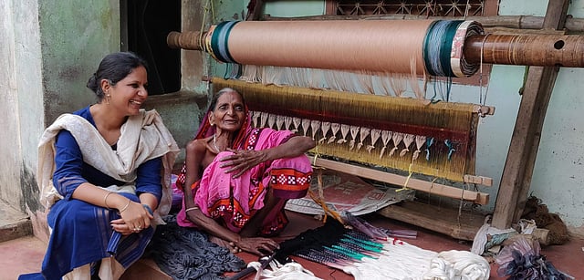 Gunjan with a weaver