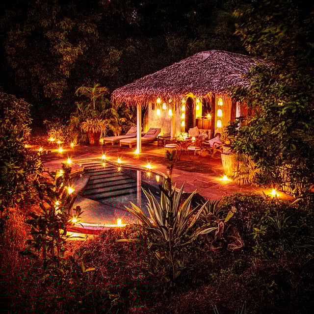 The private sit-out and pool on the hill-top