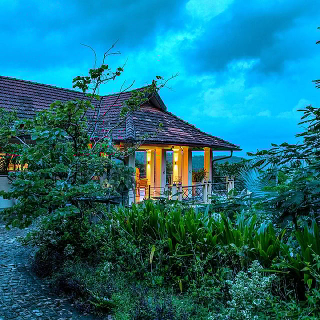 The property comes alive with illumination once the sun goes down