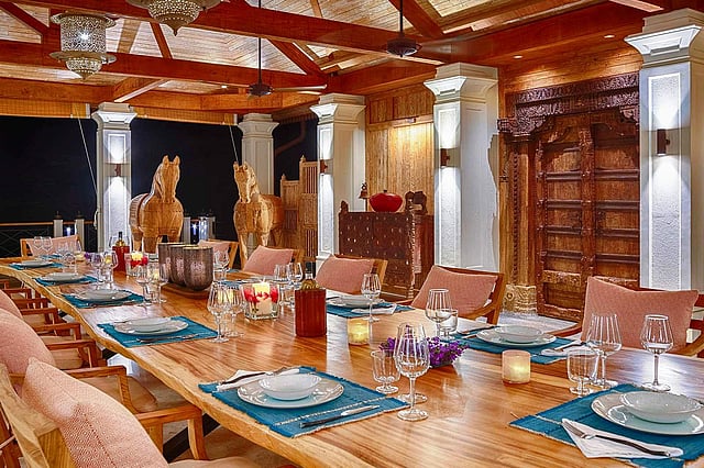 The dining room at night