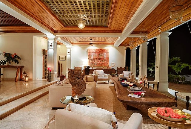 The common sitting room by dusk