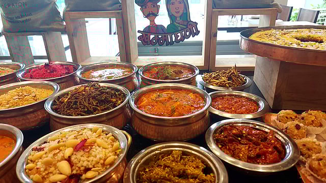 The buffet had plentiful variety for people of all kind