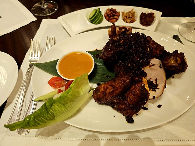 Fried chicken, a speciality to go with Nasi lemak