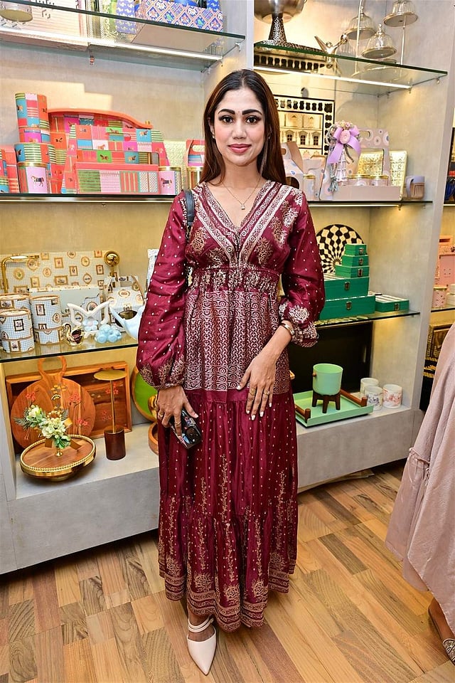 <em>Prathiksha at the launch of luxury gifting studio, Izzhaar</em>