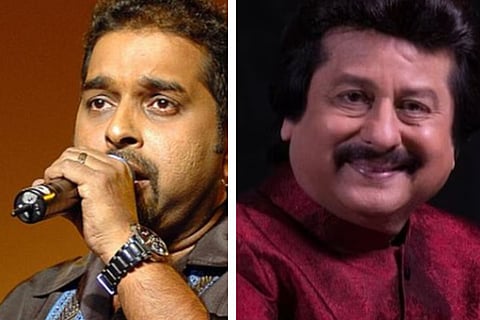 (L-R) Shankar Mahadevan, Pankaj Udhas
