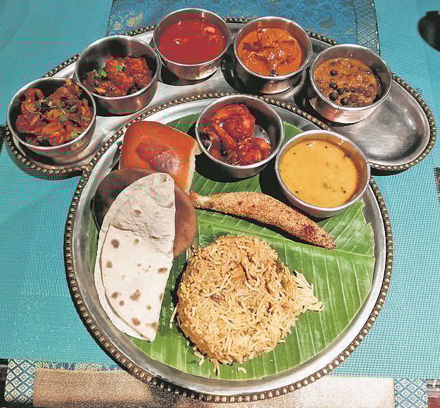 The non-vegetarian thali served at the food festival