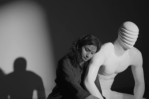 Pragati in a performative act from the exhibition