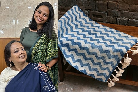 (Left) Utsha Das with her mother Swapna Das (Right) Sneak peek of home linens