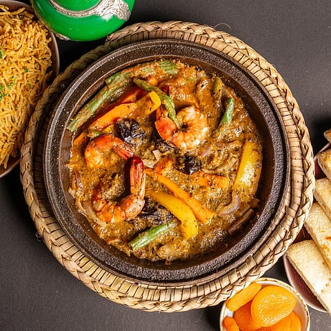 Shrimps with parsley chermoula