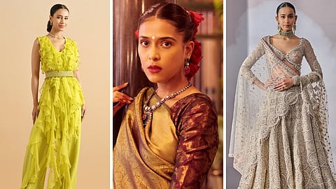 (L-R) Ensembles from Twamev, House of Angadi and Tarun Tahiliani
