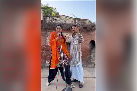 Parineeti and Diljit  in the BTS video shared by the latter 