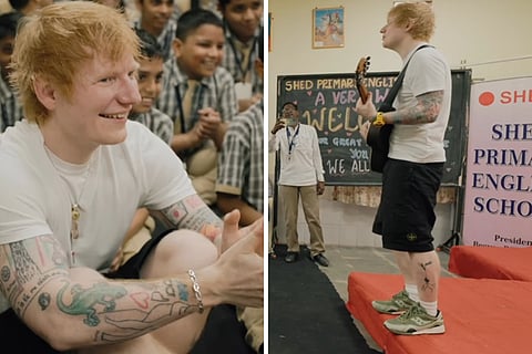 Ed Sheeran visits a school in Mumbai