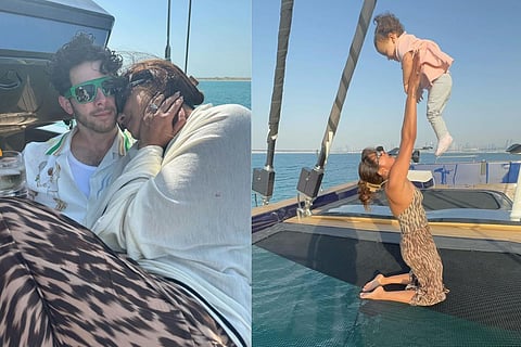 In frame: Priyanka Chopra with Nick Jonas (L); Priyanka with Malti Marie (R)