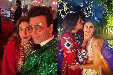 In frame: ,Shweta Bachchan with  Karan Johar (L), Shweta with Navya Naveli (R)

















