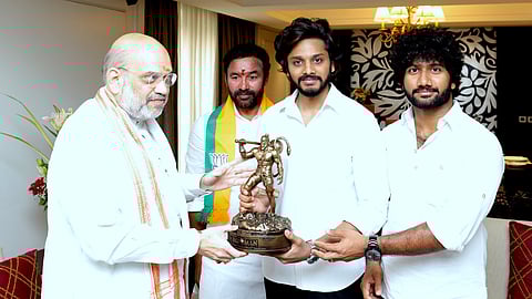 In frame: Amit Shah with Teja Sajja and Prasanth Varma