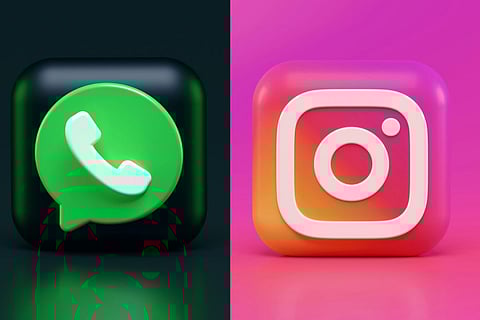 In frame: WhatsApp and Instagram logos