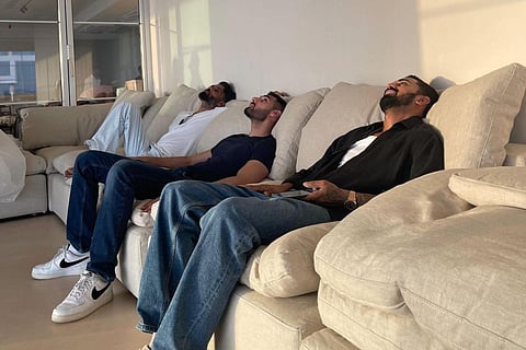 In frame: Suniel Shetty with KL Rahul with Ahan Shetty