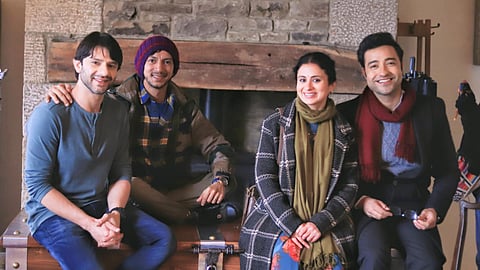 The cast and crew behind the scenes