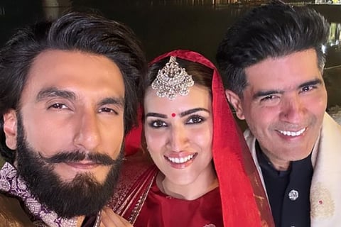 Ranveer Singh, Kriti Sanon walk the ramp for Manish Malhotra's show at Namo Ghat in Varanasi