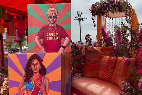 In frame: Decor at the ceremony 