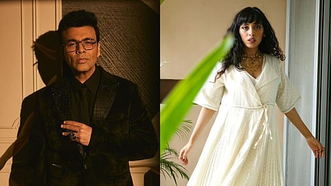 Karan Johar (L), Reema Maya (R)