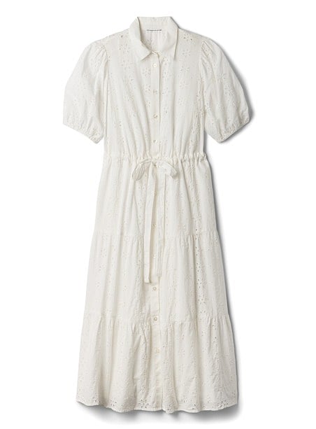 GAP Eyelet Tiered Midi Dress