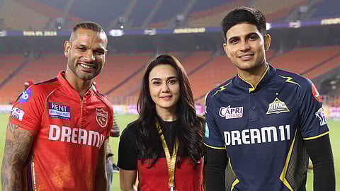 In frame: Preity Zinta with Shikhar Dhawan and Shubman Gill 