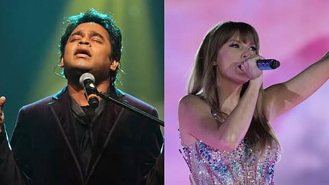 In frame: AR Rahman (R), Taylor Swift (L)