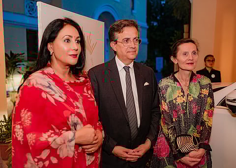His Excellency Thierry Mathou, Ambassador of France to India, and Princess of Jaipur Diya Kumari