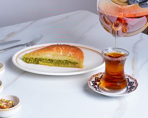 Baklava with Turkish coffee