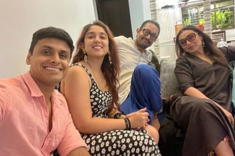 In frame: Rani Mukerji with Aamir Khan, Ira Khan and Nupur 