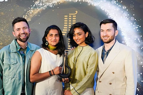 Members of 9 grader nord with their Spellemannprisen