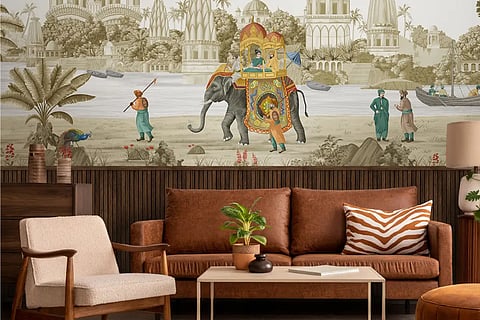 Safar Vintage Indian Scenic Wallpaper