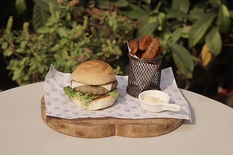 Mushroom Burger with Apple Chutney