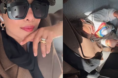 Priyanka Chopra Jonas along with daughter Malti Marie 