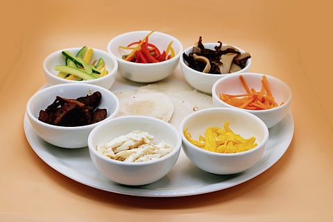 Gujeolpan – DIY wraps with 9 accompaniments - A royal court dish consisting of nine fillings served with thin crepes