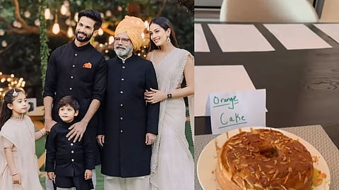 In frame: Misha with family (L); dessert (R)