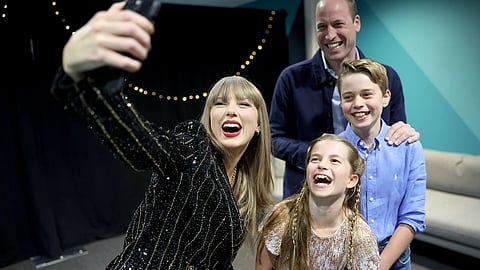 In frame: Prince William with Taylor Swift and George and Charlotte