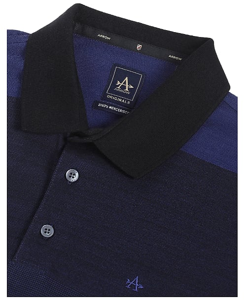 Arrow’s Contrast Collar Colour Block Polo Shirt