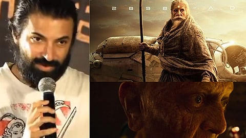 In frame: Nag Ashwin (L); Amitabh and Kamal in Kalki (R)