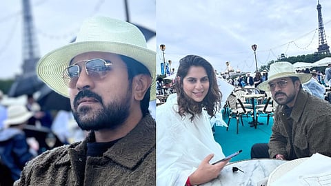 Ram Charan (L); Ram with Upasana Konidela