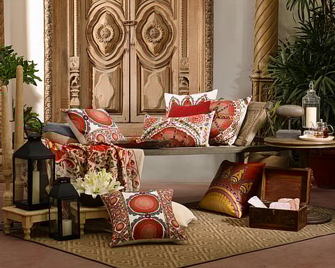 This designer weaves in Central Asian tradition in her new home décor collection