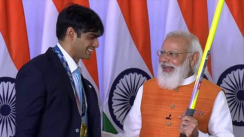 In frame: Neeraj with PM Modi