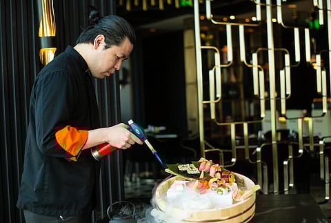 Chef Atsushi Yonaha in action