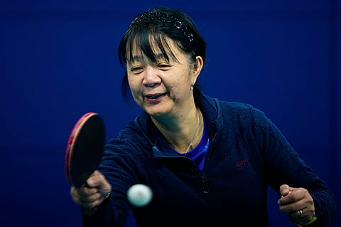 Table tennis player Zhiying Zeng trains at the National Olympic Training Center in Santiago, Chile (June 26)