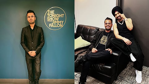 Clinton Charles (L); Clinton with Diljit