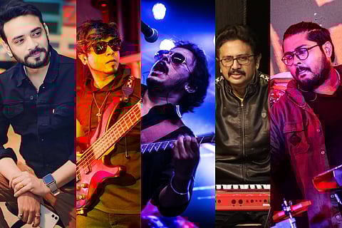 Ishan Mazumder, Jayan Bhattacharjee, Mainak Roy, Sridip Dey, Aditya Adhikari (L-R)