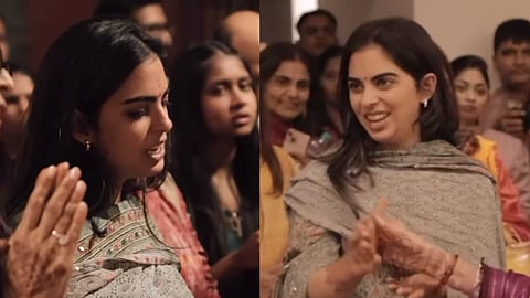 Isha Ambani stuns in an elegant chikankari suit at NMACC art exhibit