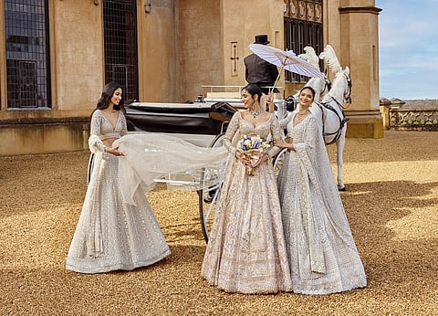 This designer label’s wedding edit has royal opulence in modern silhouettes