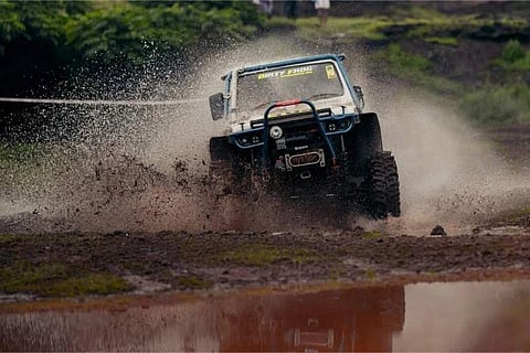 Competitor on a Special Stage of the Rainforest Challenge 2024